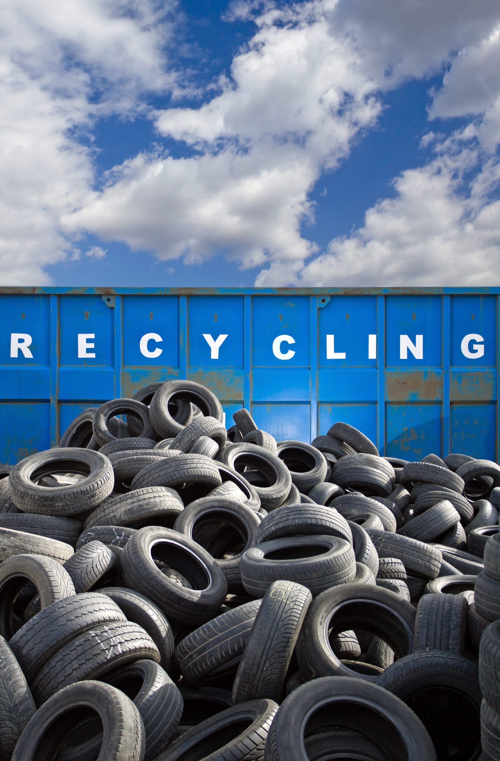 Recycling business container and tires