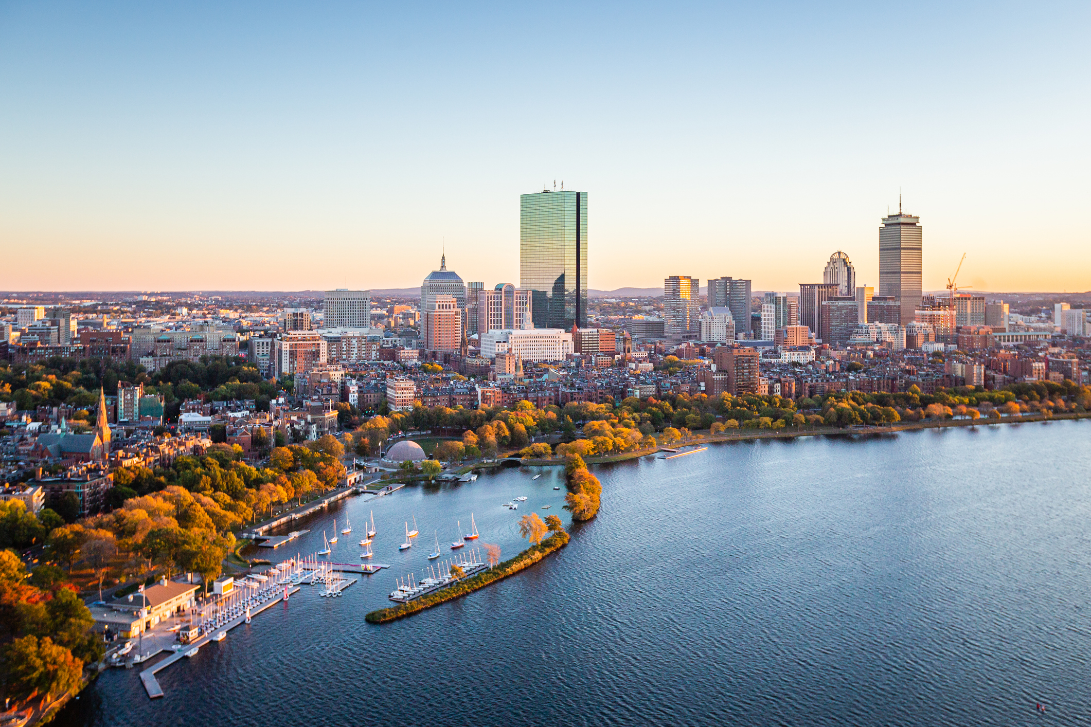 Boston, MA – Charles River Aerial Photography Downtown